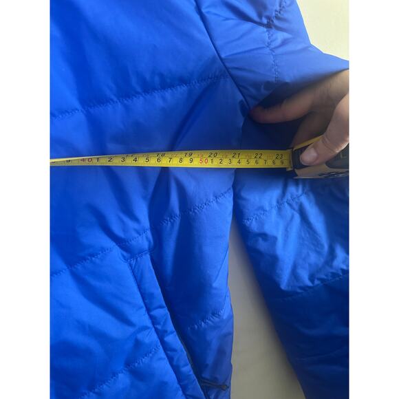 The North Face Men’ Royal Blue Long Sleeve Mock Neck Full-Zip Puffer Jacket M W - Picture 4 of 6